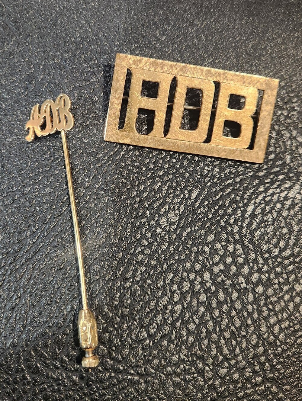 Gold-Tone Monogram Pins